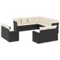 vidaXL 11-tlg. Garten-Sofagarnitur mit Kissen Schwarz Poly Rattan vidaXL 11-tlg. Garten-Sofagarnitur mit Kissen Schwarz Poly Rattan