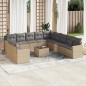 vidaXL 12-tlg. Garten-Sofagarnitur mit Kissen Beige Poly Rattan vidaXL 12-tlg. Garten-Sofagarnitur mit Kissen Beige Poly Rattan