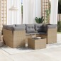 vidaXL 7-tlg. Garten-Sofagarnitur mit Kissen Beige Poly Rattan vidaXL 7-tlg. Garten-Sofagarnitur mit Kissen Beige Poly Rattan