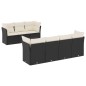 vidaXL 8-tlg. Garten-Sofagarnitur mit Kissen Schwarz Poly Rattan vidaXL 8-tlg. Garten-Sofagarnitur mit Kissen Schwarz Poly Rattan