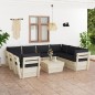 9-tlg. Garten-Sofagarnitur aus Paletten mit Kissen Fichtenholz 9-tlg. Garten-Sofagarnitur aus Paletten mit Kissen Fichtenholz