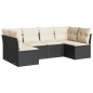 vidaXL 6-tlg. Garten-Sofagarnitur mit Kissen Schwarz Poly Rattan vidaXL 6-tlg. Garten-Sofagarnitur mit Kissen Schwarz Poly Rattan