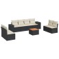 vidaXL 9-tlg. Garten-Sofagarnitur mit Kissen Schwarz Poly Rattan vidaXL 9-tlg. Garten-Sofagarnitur mit Kissen Schwarz Poly Rattan