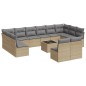 vidaXL 13-tlg. Garten-Sofagarnitur mit Kissen Beige Poly Rattan vidaXL 13-tlg. Garten-Sofagarnitur mit Kissen Beige Poly Rattan