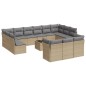 vidaXL 14-tlg. Garten-Sofagarnitur mit Kissen Beige Poly Rattan vidaXL 14-tlg. Garten-Sofagarnitur mit Kissen Beige Poly Rattan