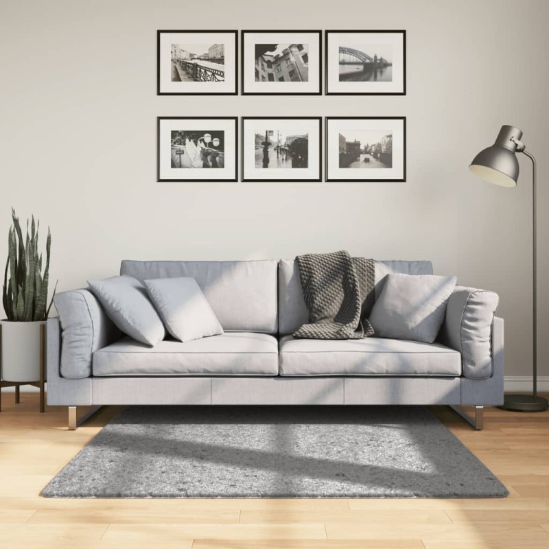 vidaXL Shaggy-Teppich PAMPLONA Hochflor Modern Grau 120x120 cm vidaXL Shaggy-Teppich PAMPLONA Hochflor Modern Grau 120x120 cm