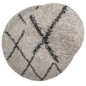 vidaXL Shaggy-Teppich PAMPLONA Hochflor Modern Beige Anthrazit Ø 120cm vidaXL Shaggy-Teppich PAMPLONA Hochflor Modern Beige Anthrazit Ø 120cm