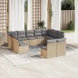 vidaXL 11-tlg. Garten-Sofagarnitur mit Kissen Beige Poly Rattan vidaXL 11-tlg. Garten-Sofagarnitur mit Kissen Beige Poly Rattan