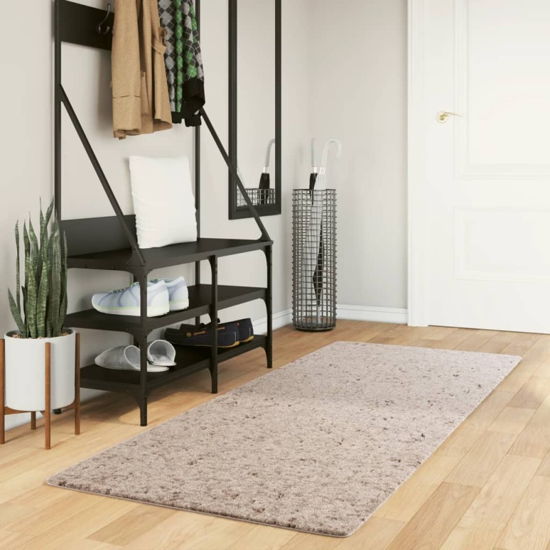 vidaXL Shaggy-Teppich PAMPLONA Hochflor Modern Beige 80x200 cm vidaXL Shaggy-Teppich PAMPLONA Hochflor Modern Beige 80x200 cm