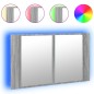 vidaXL LED-Spiegelschrank Grau Sonoma 80x12x45 cm Acryl vidaXL LED-Spiegelschrank Grau Sonoma 80x12x45 cm Acryl