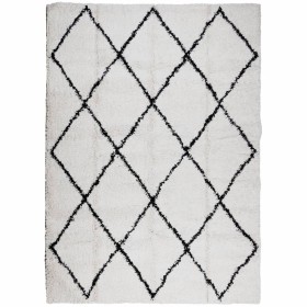 vidaXL Shaggy-Teppich PAMPLONA Hochflor Modern Creme Schwarz 240x340cm