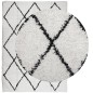 vidaXL Shaggy-Teppich PAMPLONA Hochflor Modern Creme Schwarz 240x340cm vidaXL Shaggy-Teppich PAMPLONA Hochflor Modern Creme Schwarz 240x340cm
