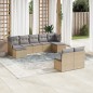 vidaXL 9-tlg. Garten-Sofagarnitur mit Kissen Beige Poly Rattan vidaXL 9-tlg. Garten-Sofagarnitur mit Kissen Beige Poly Rattan