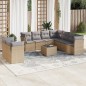 vidaXL 10-tlg. Garten-Sofagarnitur mit Kissen Beige Poly Rattan vidaXL 10-tlg. Garten-Sofagarnitur mit Kissen Beige Poly Rattan