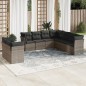 vidaXL 9-tlg. Garten-Sofagarnitur mit Kissen Grau Poly Rattan vidaXL 9-tlg. Garten-Sofagarnitur mit Kissen Grau Poly Rattan