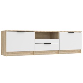 vidaXL TV-Schrank Weiß Sonoma-Eiche 140x35x40 cm Holzwerkstoff