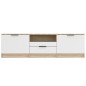 vidaXL TV-Schrank Weiß Sonoma-Eiche 140x35x40 cm Holzwerkstoff