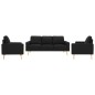 vidaXL 3-tlg. Sofagarnitur Stoff Schwarz vidaXL 3-tlg. Sofagarnitur Stoff Schwarz