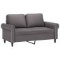 vidaXL 2-Sitzer-Sofa mit Zierkissen Grau 120 cm Kunstleder vidaXL 2-Sitzer-Sofa mit Zierkissen Grau 120 cm Kunstleder