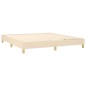 vidaXL Boxspringbett mit Matratze & LED Creme 160x200 cm Stoff vidaXL Boxspringbett mit Matratze & LED Creme 160x200 cm Stoff
