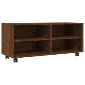 vidaXL TV-Schrank mit Rollen Braun Eiche 90x35x35 cm Holzwerkstoff