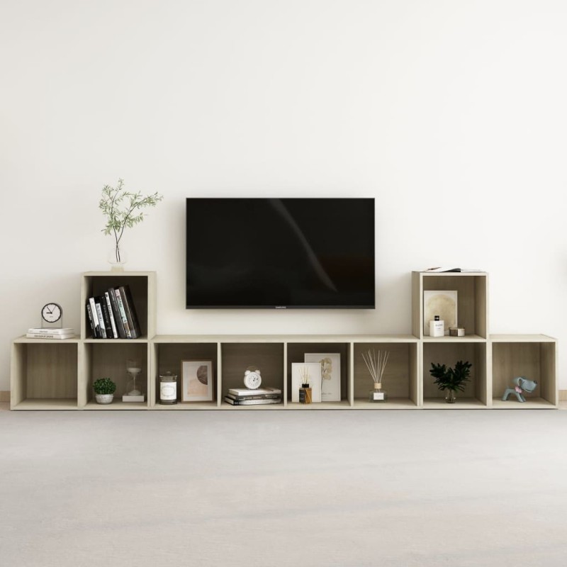 vidaXL 5-tlg. TV-Schrank-Set Sonoma-Eiche Holzwerkstoff vidaXL 5-tlg. TV-Schrank-Set Sonoma-Eiche Holzwerkstoff