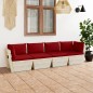 Garten-Palettensofa 4-Sitzer mit Kissen Fichtenholz Garten-Palettensofa 4-Sitzer mit Kissen Fichtenholz