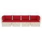 Garten-Palettensofa 4-Sitzer mit Kissen Fichtenholz Garten-Palettensofa 4-Sitzer mit Kissen Fichtenholz