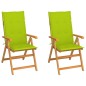 vidaXL Gartenstühle 2 Stk. mit Hellgrünen Kissen Massivholz Teak vidaXL Gartenstühle 2 Stk. mit Hellgrünen Kissen Massivholz Teak