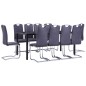 vidaXL 11-tlg. Essgruppe Wildleder-Optik Grau vidaXL 11-tlg. Essgruppe Wildleder-Optik Grau