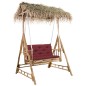 vidaXL Hollywoodschaukel mit Palmblättern und Kissen 202 cm Bambus vidaXL Hollywoodschaukel mit Palmblättern und Kissen 202 cm Bambus