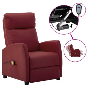 vidaXL Massagesessel Elektrisch Weinrot Kunstleder