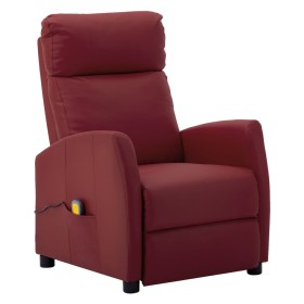 vidaXL Massagesessel Elektrisch Weinrot Kunstleder