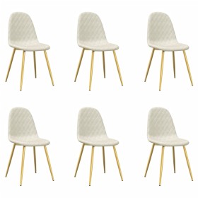 vidaXL Esszimmerstühle 6 Stk. Creme Samt