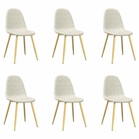 vidaXL Esszimmerstühle 6 Stk. Creme Samt