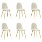 vidaXL Esszimmerstühle 6 Stk. Creme Samt vidaXL Esszimmerstühle 6 Stk. Creme Samt