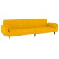 vidaXL Schlafsofa 2-Sitzer mit Hocker & Zwei Kissen Gelb Samt vidaXL Schlafsofa 2-Sitzer mit Hocker & Zwei Kissen Gelb Samt