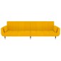 vidaXL Schlafsofa 2-Sitzer mit Hocker & Zwei Kissen Gelb Samt vidaXL Schlafsofa 2-Sitzer mit Hocker & Zwei Kissen Gelb Samt