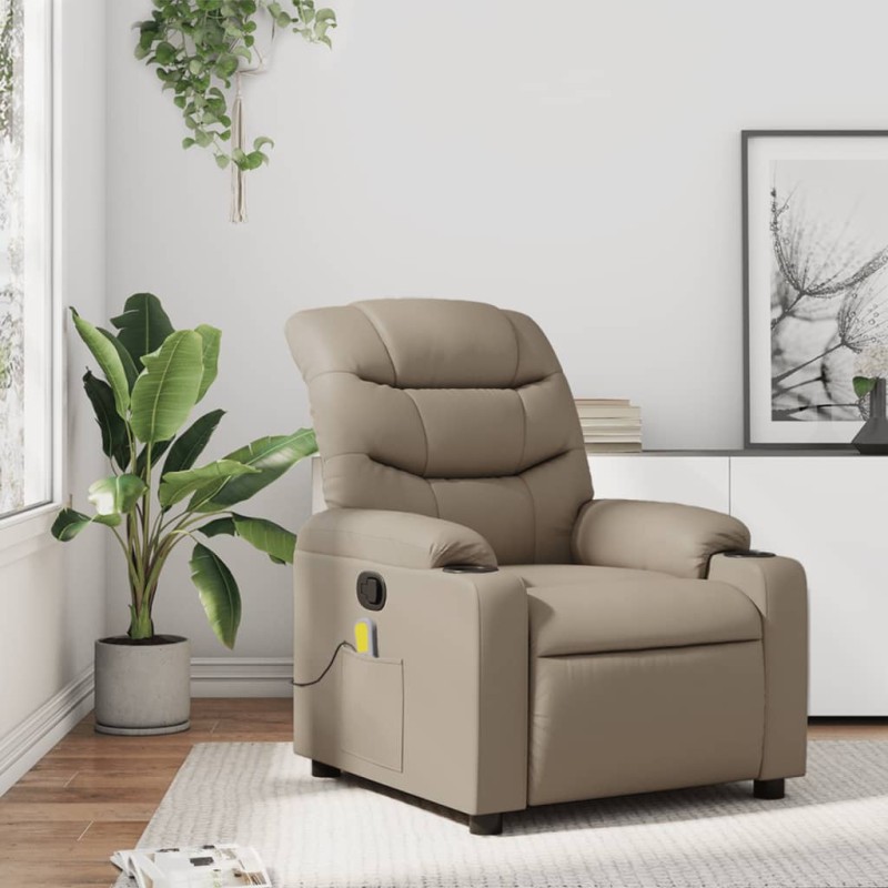 vidaXL Massagesessel Cappuccino-Braun Kunstleder vidaXL Massagesessel Cappuccino-Braun Kunstleder