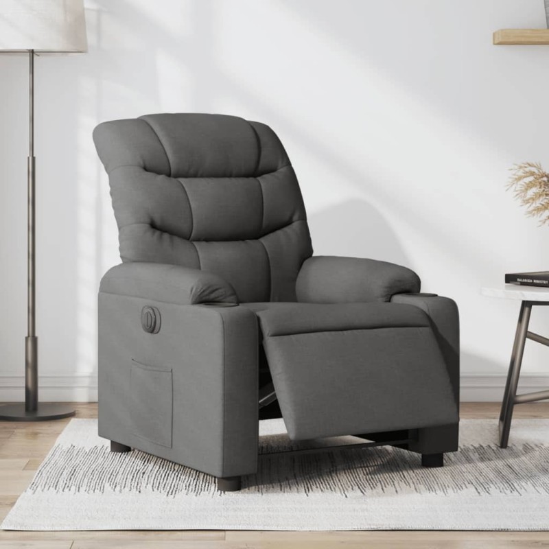 vidaXL Relaxsessel Elektrisch Dunkelgrau Stoff vidaXL Relaxsessel Elektrisch Dunkelgrau Stoff
