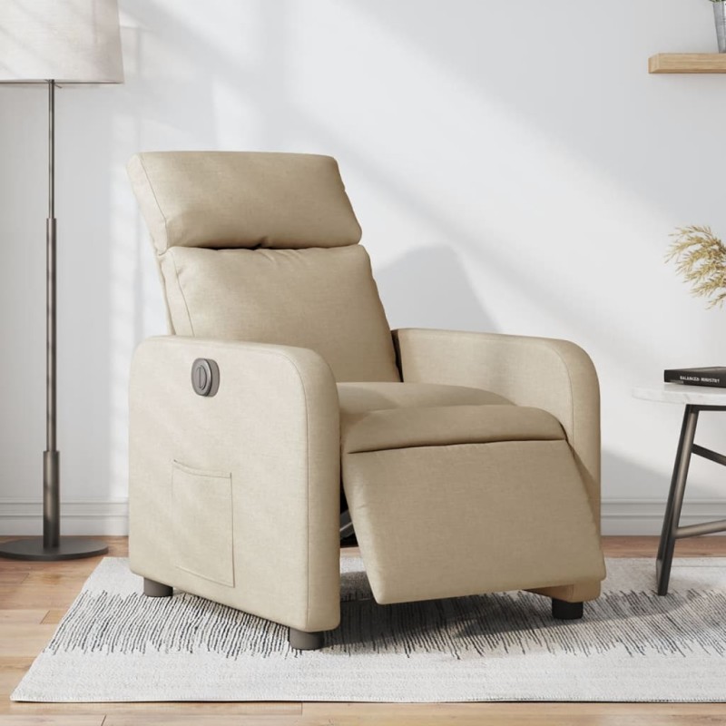 vidaXL Relaxsessel Elektrisch Creme Stoff vidaXL Relaxsessel Elektrisch Creme Stoff