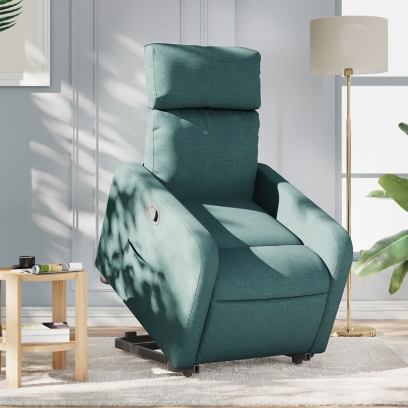 vidaXL Relaxsessel mit Aufstehhilfe Dunkelgrün Stoff vidaXL Relaxsessel mit Aufstehhilfe Dunkelgrün Stoff