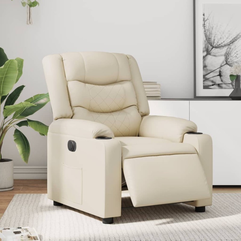 vidaXL Relaxsessel Elektrisch Creme Kunstleder vidaXL Relaxsessel Elektrisch Creme Kunstleder