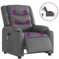 vidaXL Massagesessel Elektrisch Grau Kunstleder vidaXL Massagesessel Elektrisch Grau Kunstleder