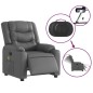 vidaXL Massagesessel Elektrisch Grau Kunstleder vidaXL Massagesessel Elektrisch Grau Kunstleder