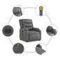 vidaXL Massagesessel Elektrisch Grau Kunstleder vidaXL Massagesessel Elektrisch Grau Kunstleder