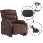 vidaXL Massagesessel mit Aufstehhilfe Elektrisch Braun Kunstleder vidaXL Massagesessel mit Aufstehhilfe Elektrisch Braun Kunstleder