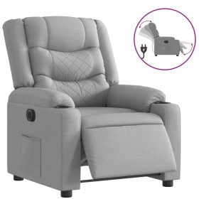 vidaXL Relaxsessel Elektrisch Hellgrau Stoff