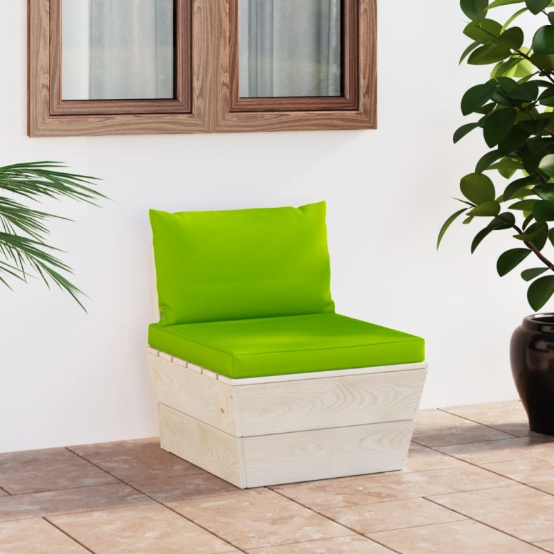 Garten-Paletten-Mittelsofa mit Kissen Imprägniertes Fichtenholz Garten-Paletten-Mittelsofa mit Kissen Imprägniertes Fichtenholz
