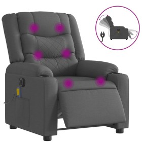 vidaXL Massagesessel Elektrisch Dunkelgrau Stoff